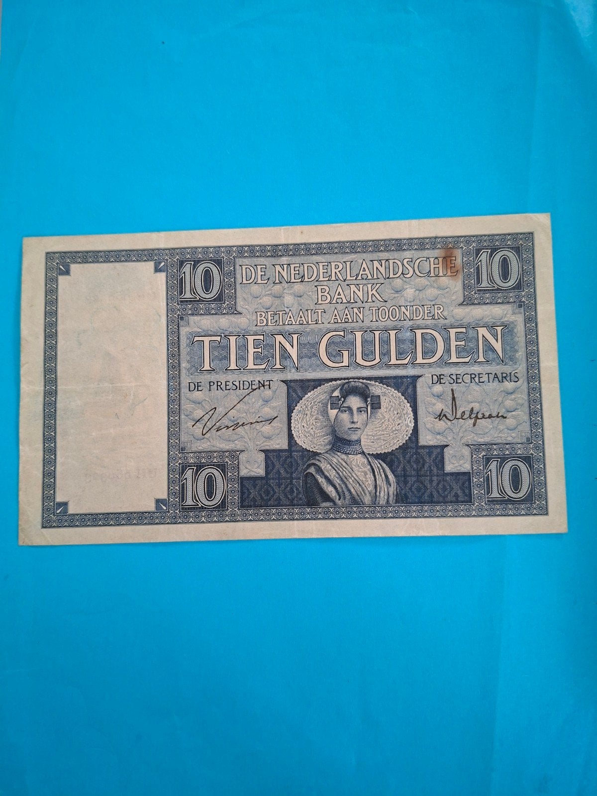 10 gulden Zeeuws Meisje uit 1930in ZF+, Ophalen of Verzenden, 10 gulden, Los biljet