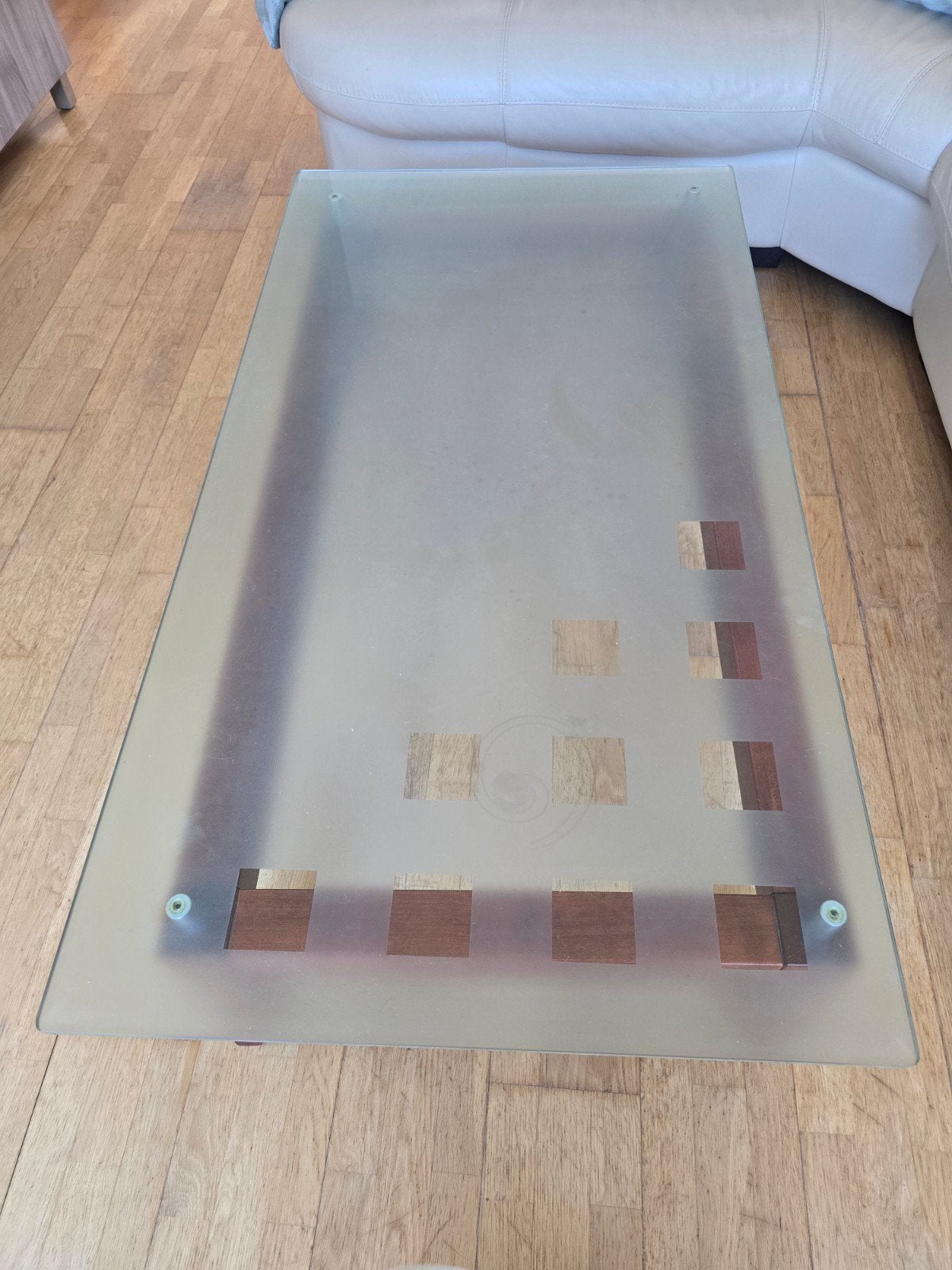 glazen salontafel, Ophalen, 100 tot 150 cm, 50 tot 100 cm, Zo goed als nieuw