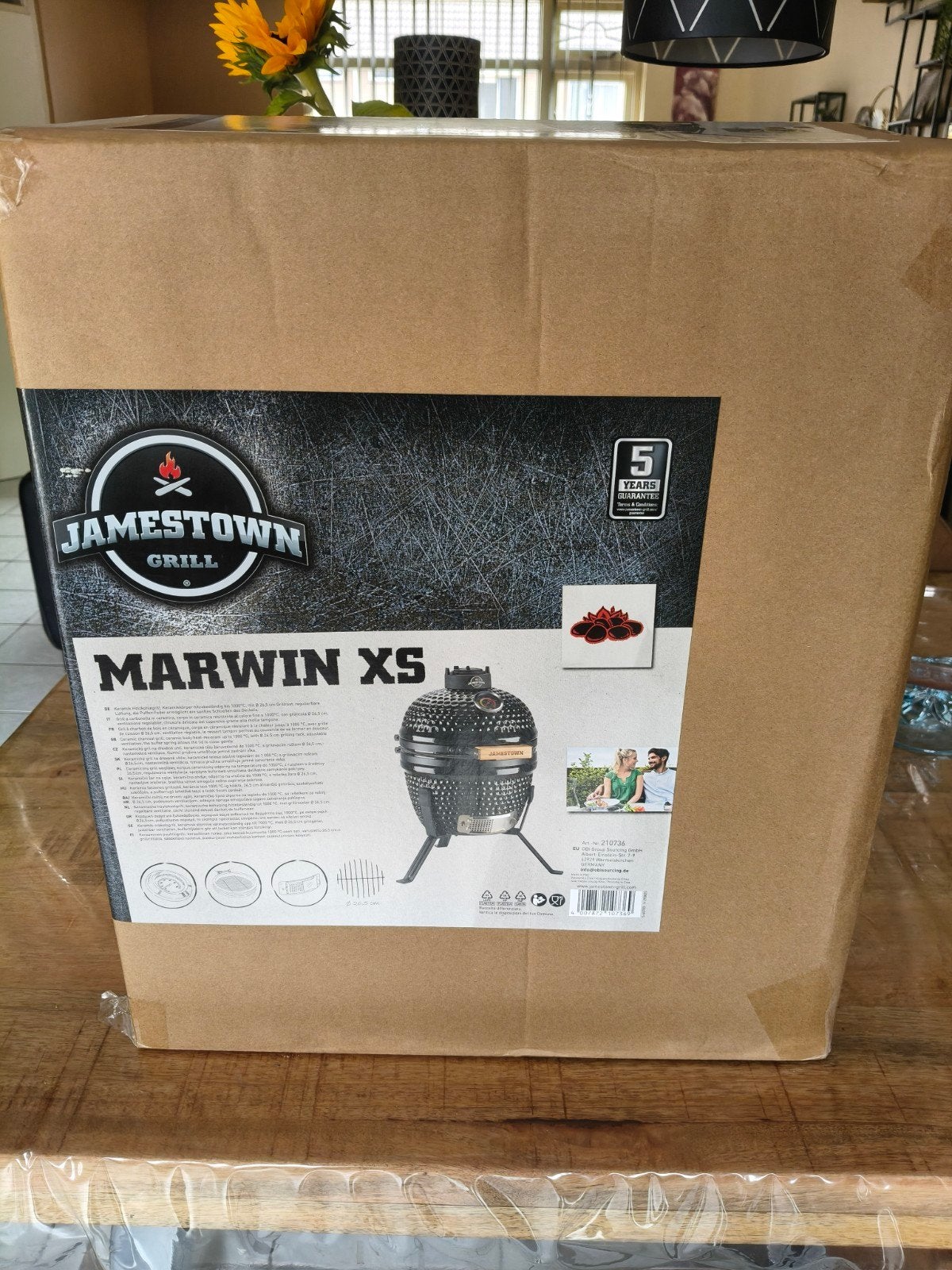Jamestown Grill Marwin XS Kamado BBQ - Nieuw in doos, Tuin en Terras, Houtskoolbarbecues, Ophalen, Nieuw, Jamestown Grill, Met accessoires