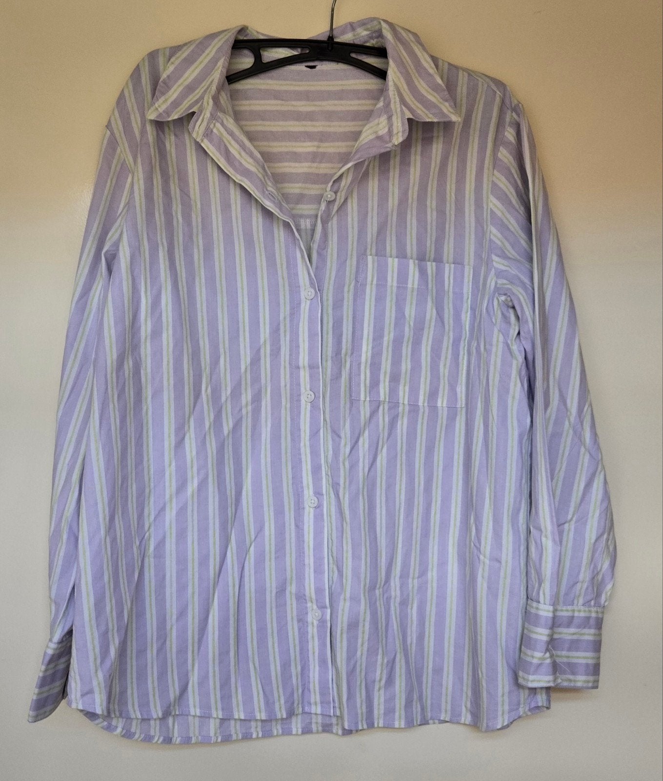 Gestreepte blouse H&M lila wit groen maat M/L, Maat 38/40 (M), H&M, Meerkleurig, Ophalen of Verzenden