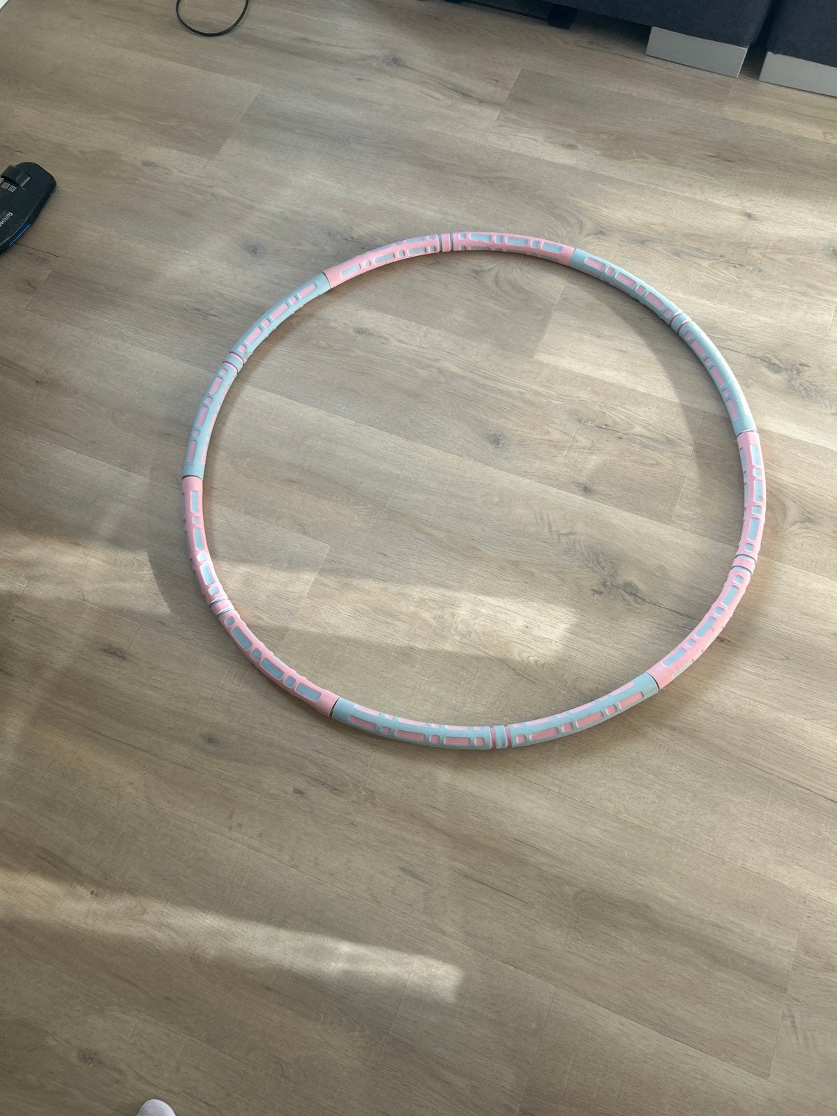 Fitness hoelahoep - Roze/Grijs, Sport en Fitness, Hoelahoeps, Ophalen, Met gewicht, Gebruikt, Fitness hoelahoep