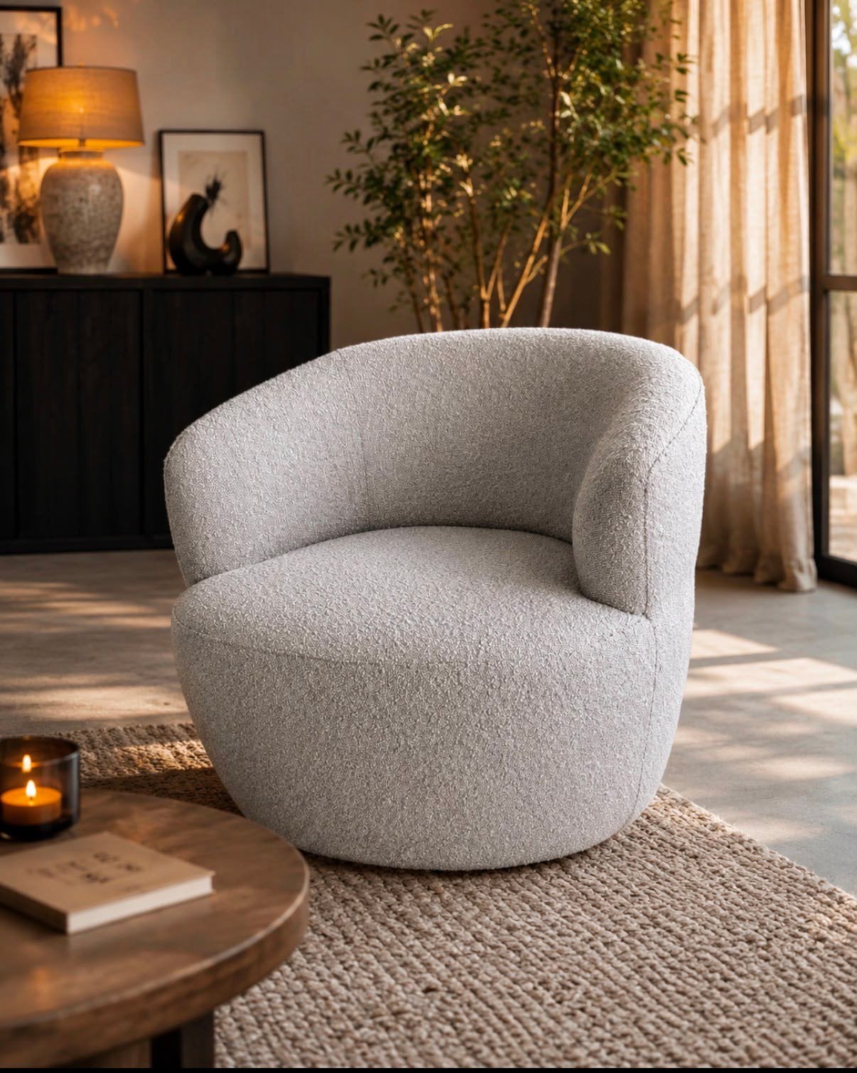 Mooie nieuwe  grijze fauteuil - Showroommodel, Ophalen
