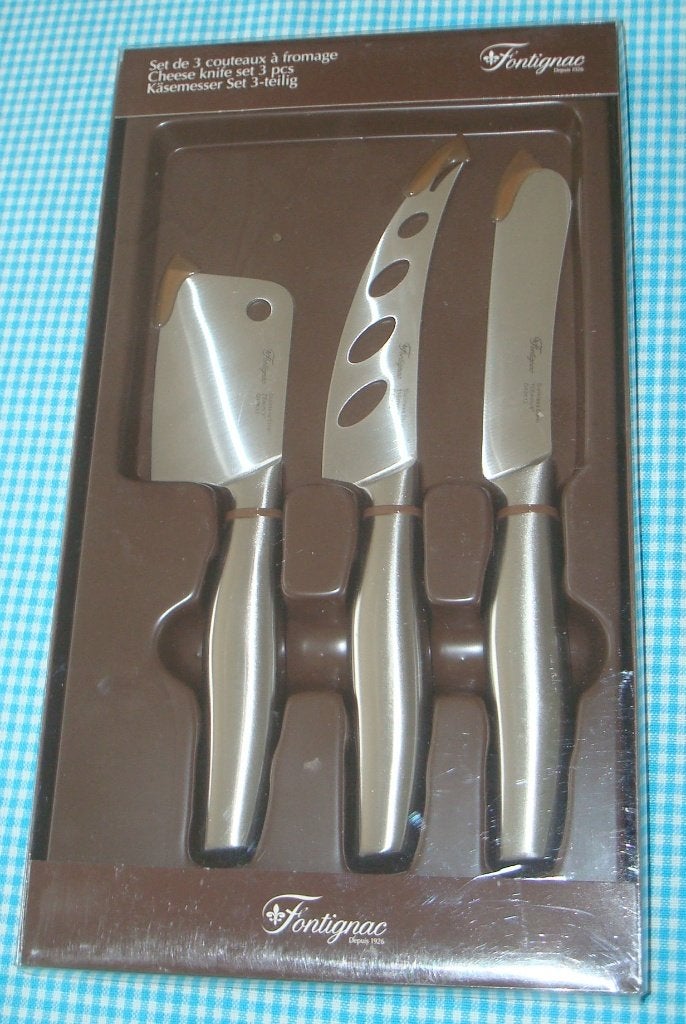 FONTIGNAC set 3 kaasmesjes messen kaasmessen cheese NIEUW, Nieuw, Ophalen of Verzenden, Rvs of Chroom, Vaatwasserbestendig