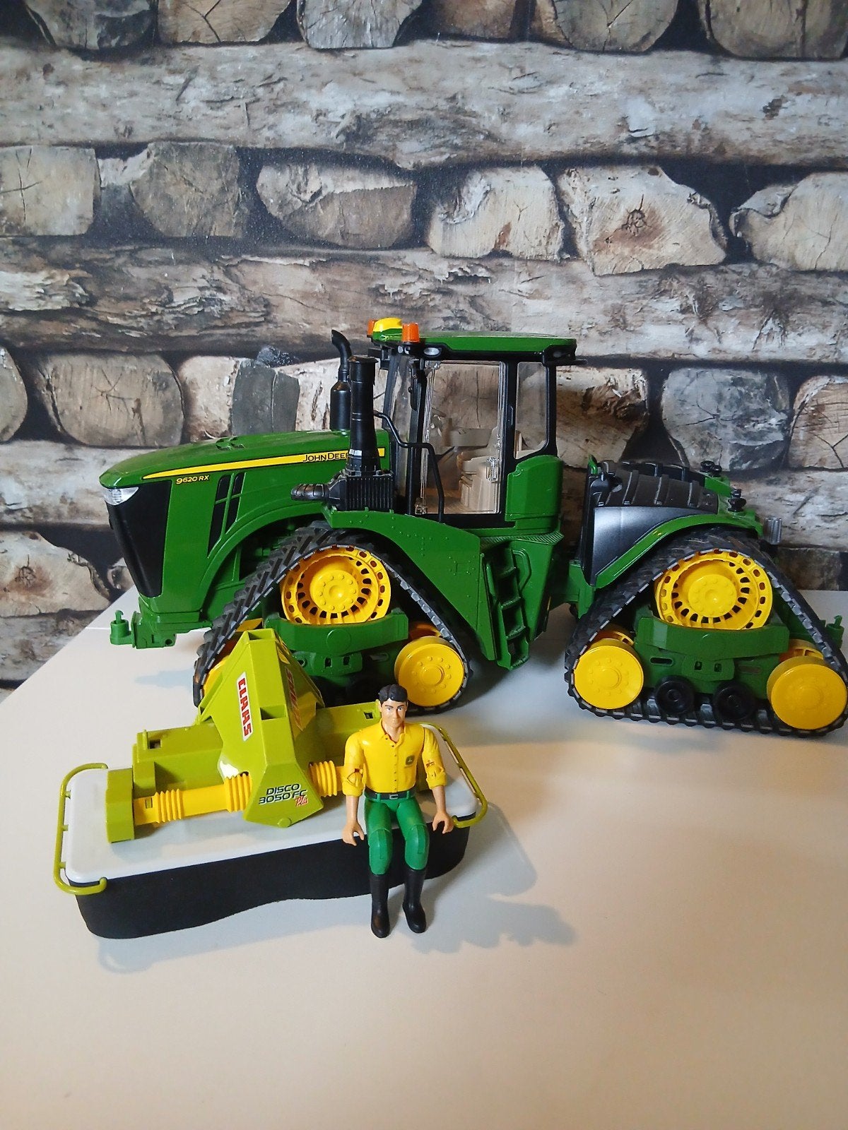 John Deere 9620 rx met grasmaaier en een poppetje., Ophalen, Gebruikt