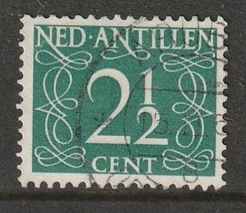 Antillen 1950 214 Cijfer 2,5c, Gest, Ophalen of Verzenden, Gestempeld