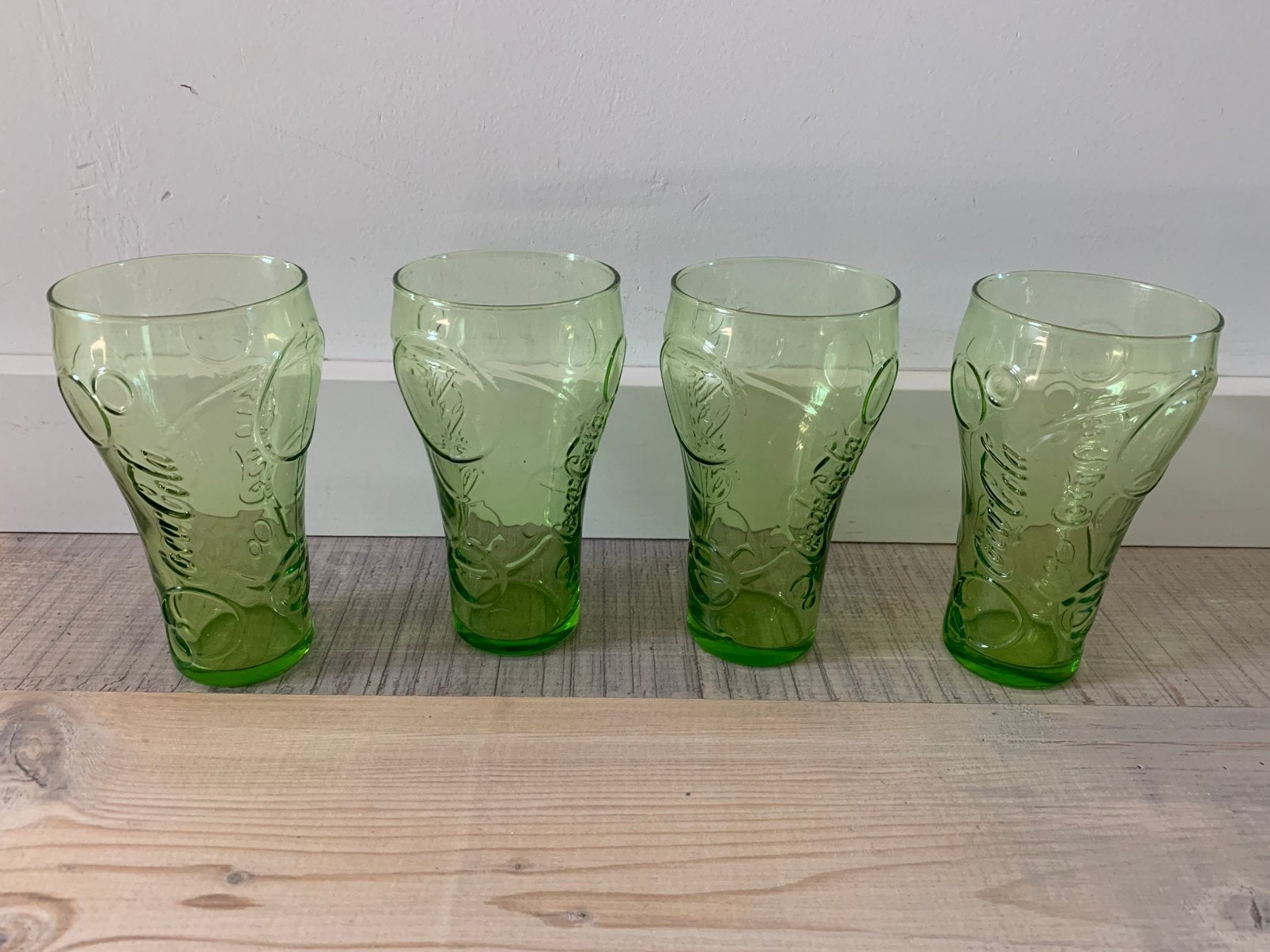 4x Coca Cola glazen, Ophalen of Verzenden, Zo goed als nieuw, Frisdrankglas