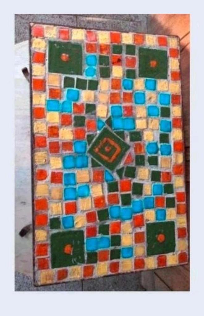 Vintage Mozaïek Bijzettafel - Uniek en Kleurrijk, Ophalen of Verzenden