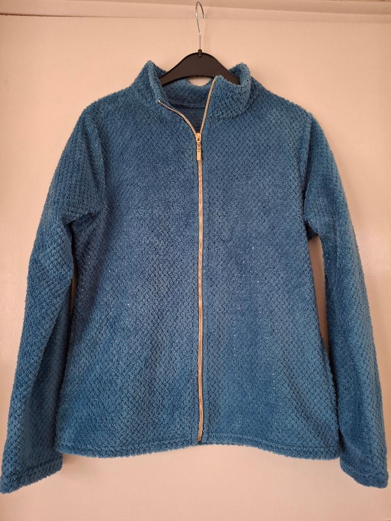 Aqua blauw fleece-achtige trui/vest maat S, Kleding | Dames, Truien en Vesten, Ophalen of Verzenden, Gedragen, Maat 36 (S), Blauw