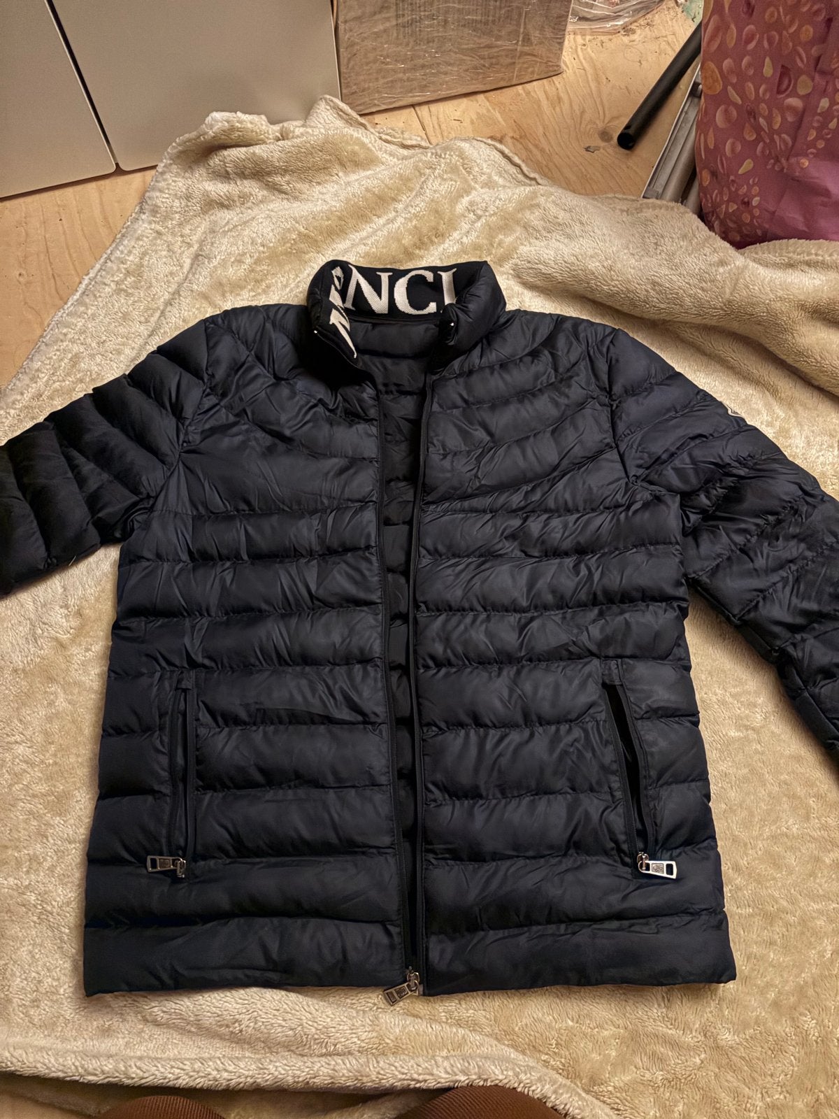 Moncler Puffer Jas - Maat M, Kleding | Heren, Jassen | Winter, Ophalen of Verzenden, Zo goed als nieuw, Blauw