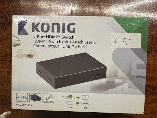 Konig 2-Port HDMI Switch, Audio, Tv en Foto, Converters, Ophalen of Verzenden, Nieuw