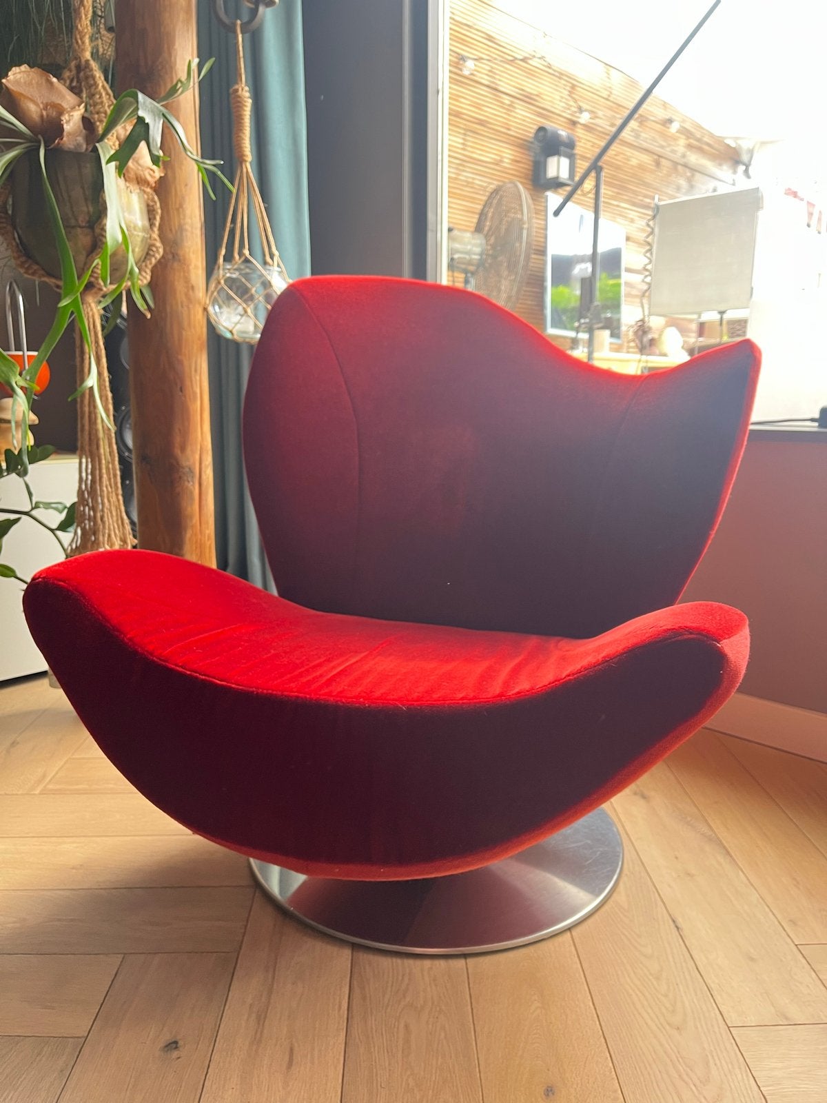 Moderne Esprit Wave fauteuil met draaivoet, Ophalen of Verzenden, Zo goed als nieuw, Stof, 75 tot 100 cm