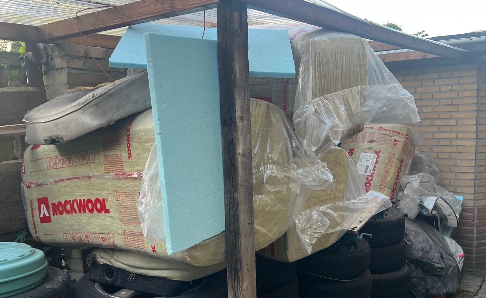 4 nieuwe, dichte pakken Rockwool steenwol isolatiemateriaal., Ophalen, Dakisolatie, 4 tot 8 cm, Nieuw