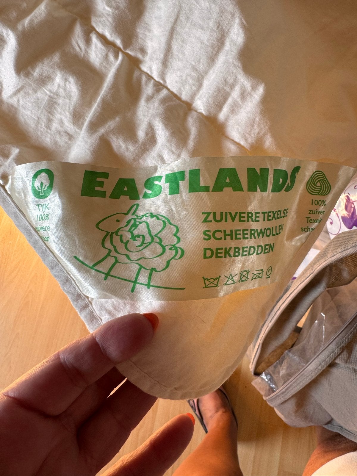 Eastlands Zuiver Texels Scheerwollen Dekbed, Ophalen, Gebruikt, Overige maten, Wit