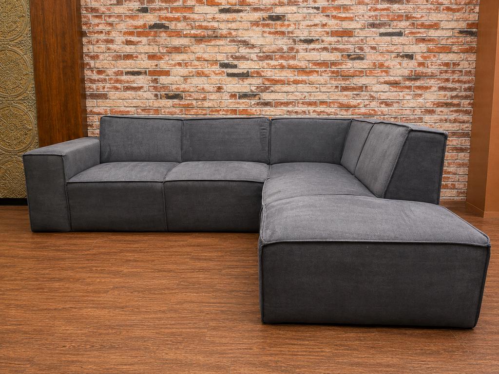 Refurbished Meubella Monet Hoekbank – Donkerblauw & Modern, Ophalen of Verzenden