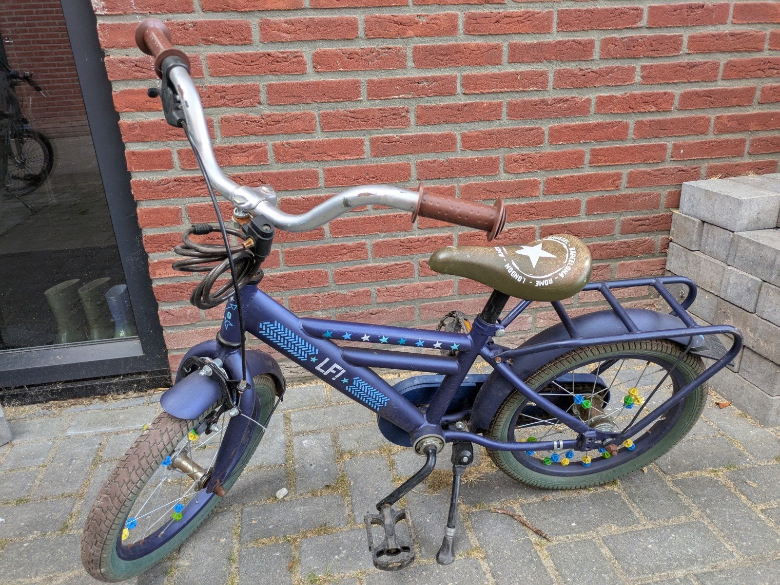 Kinderfiets 16 inch - merk lief! -  Blauw met sterren, Ophalen, Terugtraprem, LFI, 16 tot 20 inch