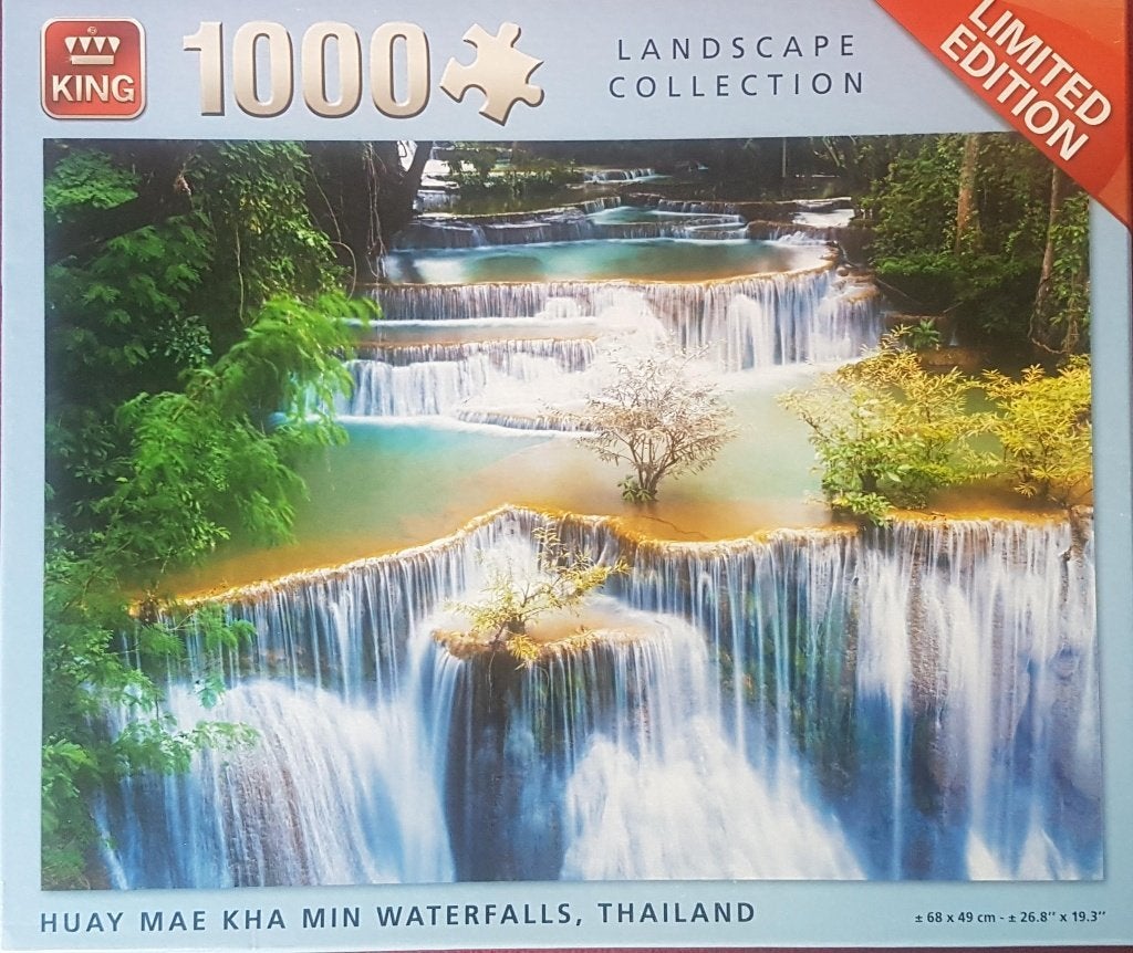 King puzzel Hua Mae Kha Min Thailand waterfalls 1000 pc.zgan, Ophalen of Verzenden, 500 t/m 1500 stukjes, Zo goed als nieuw, Legpuzzel
