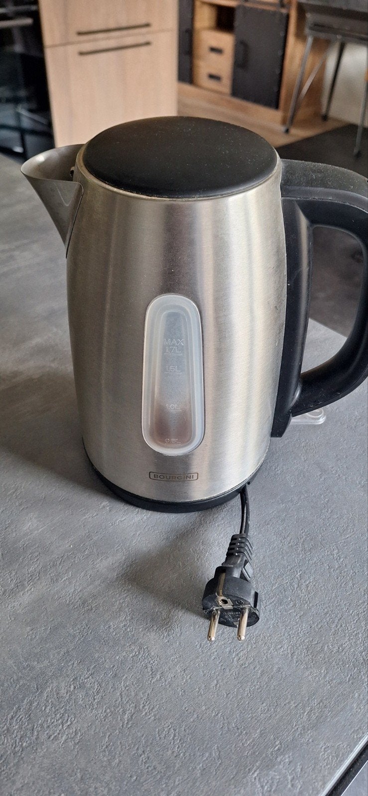 Bourgini waterkoker RVS - 1.7L - Werkt perfect, 1 tot 2 liter, Ophalen of Verzenden, Gebruikt, Rvs
