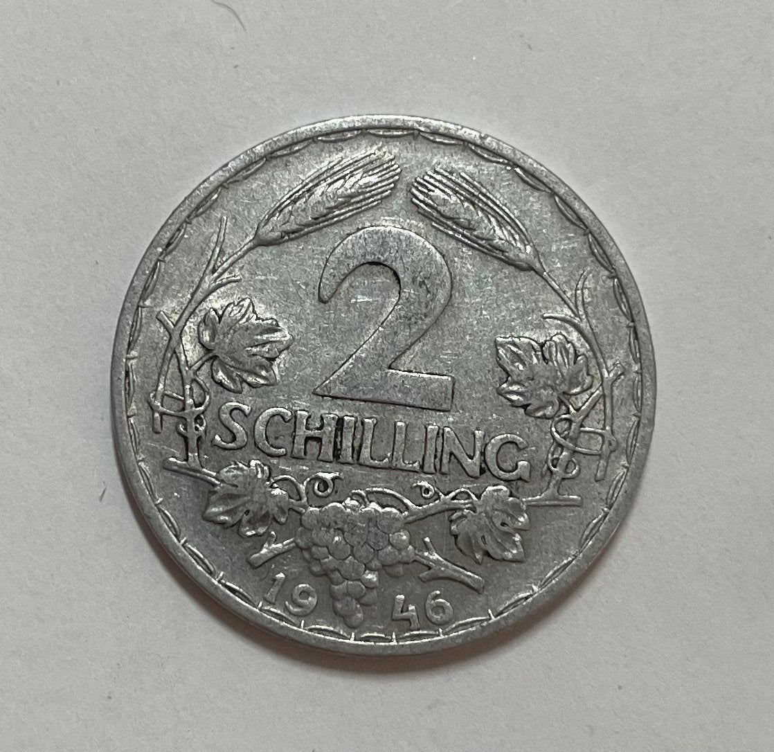 2 schilling Oostenrijk 1946, Ophalen of Verzenden, Oostenrijk