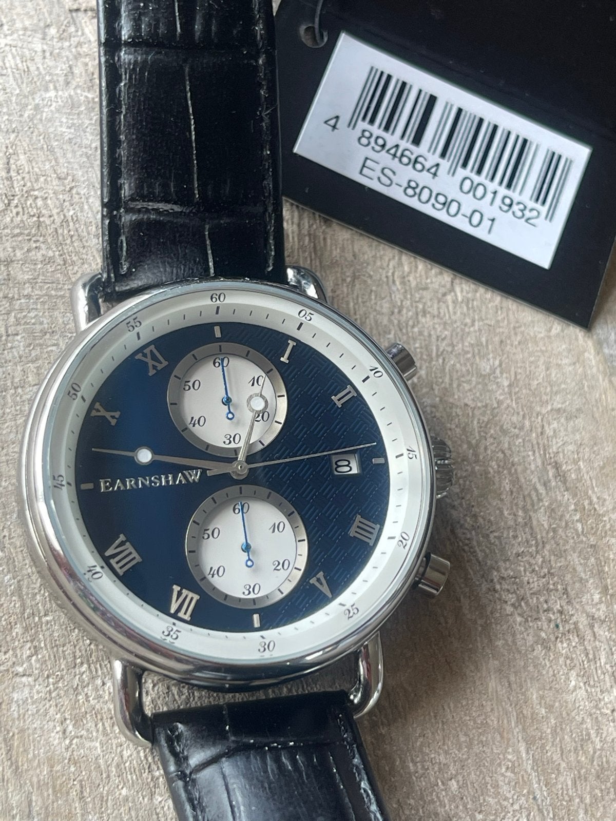 Thomas Earnshaw ES-8090-01 Investigator Chronograph, Overige merken, Leer, Staal, Polshorloge