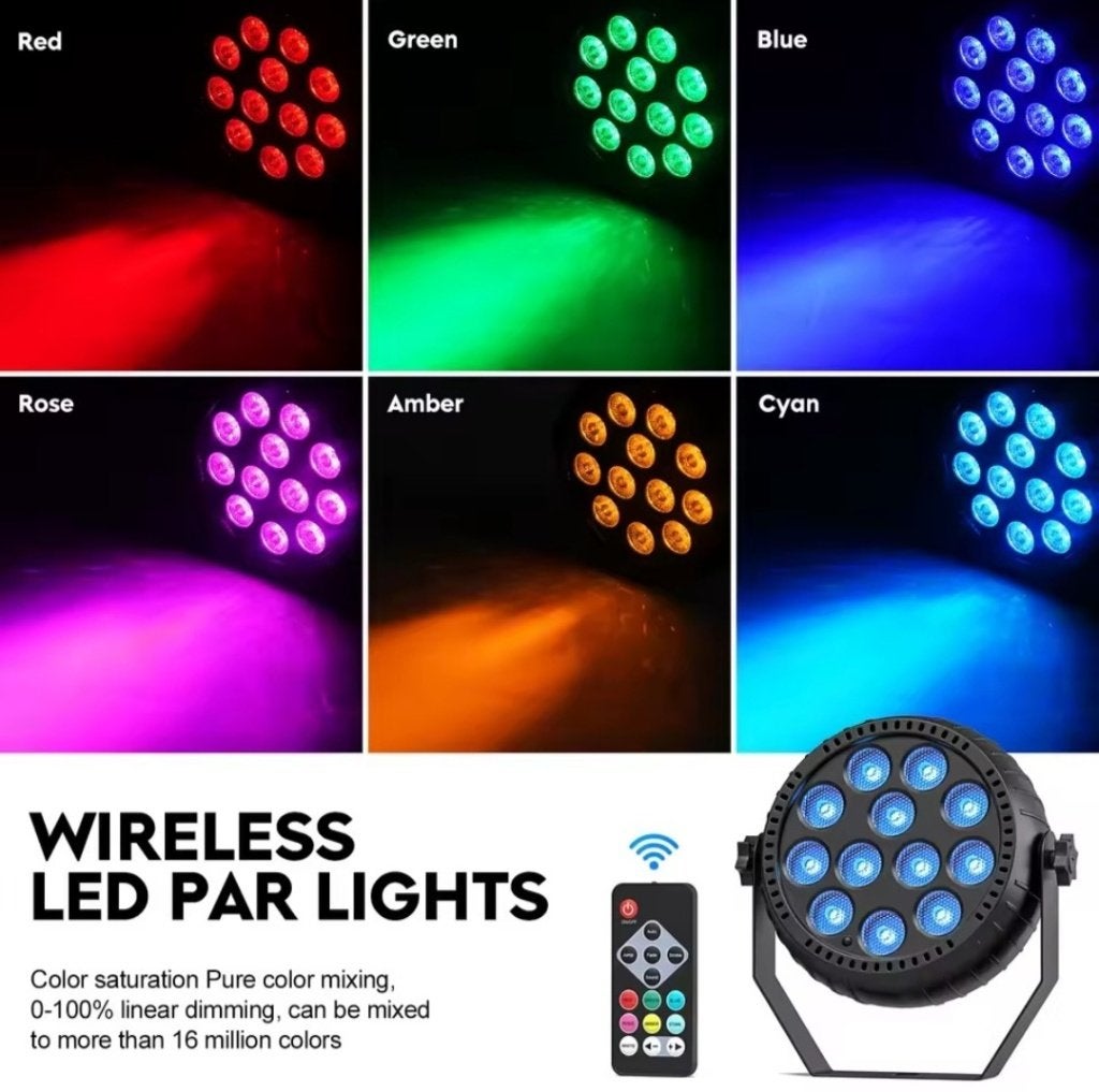 Oplaadbare draadloze RGB LED Flat PAR + afstandsbediening, Muziek en Instrumenten, Licht en Laser, Ophalen of Verzenden, Nieuw