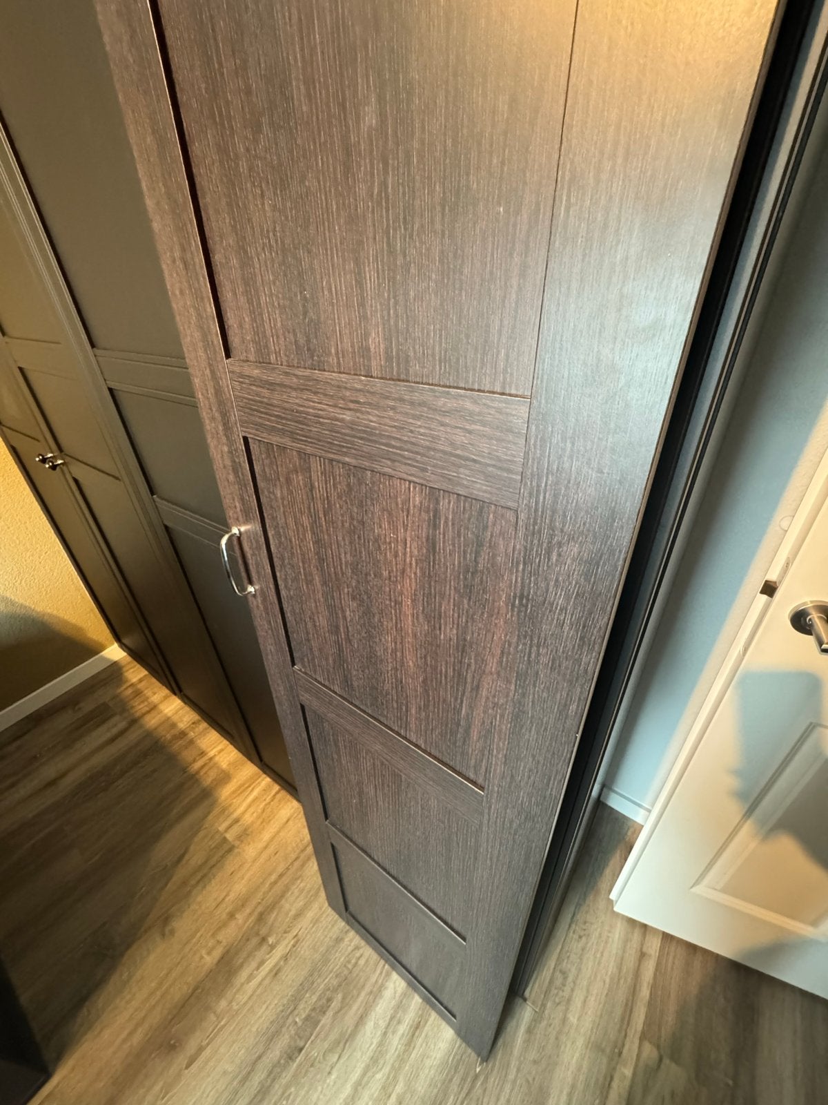 Donker houten PAX kastdeur 226cm voor PAX kast 236cm, Ophalen, Minder dan 50 cm, Gebruikt, 200 cm of meer