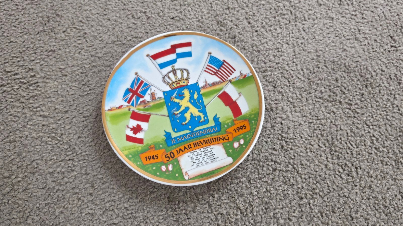 Herdenkingsbord 50 Jaar Bevrijding 1945-1995, Antiek en Kunst, Ophalen