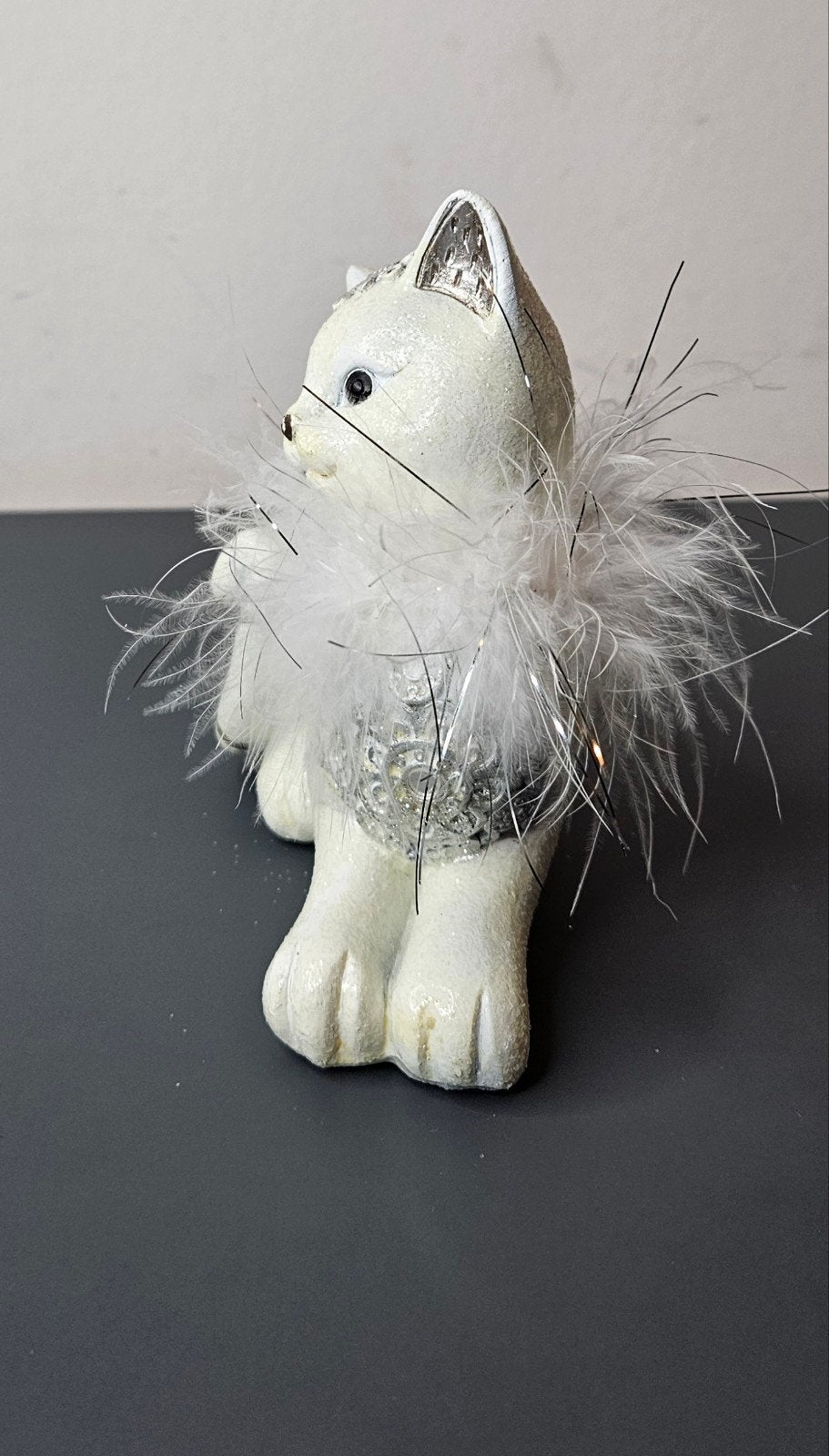 Beeldje "kat winter"  H.15cm, Verzamelen, Ophalen of Verzenden, Nieuw, Dier