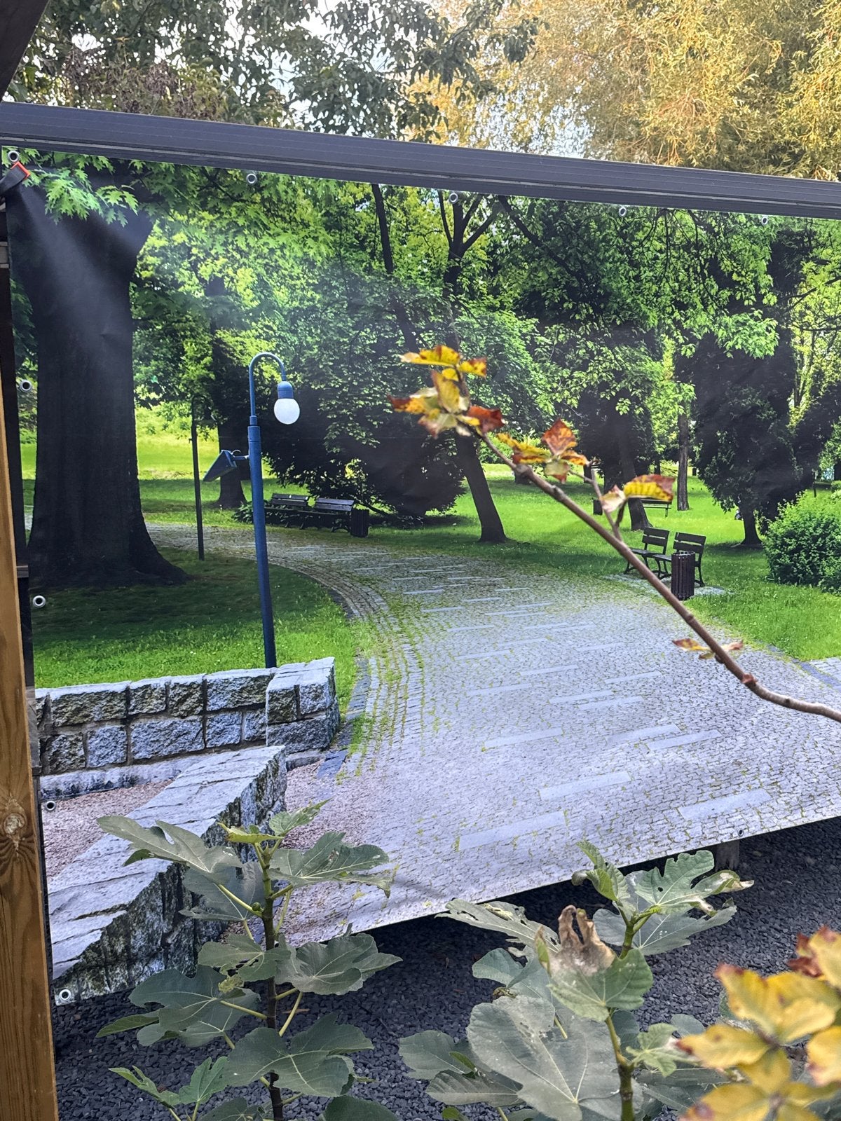 Vinyl tuindoek met parkprint (285x280 cm) ZGAN, Tuin en Terras, Ophalen, Zo goed als nieuw