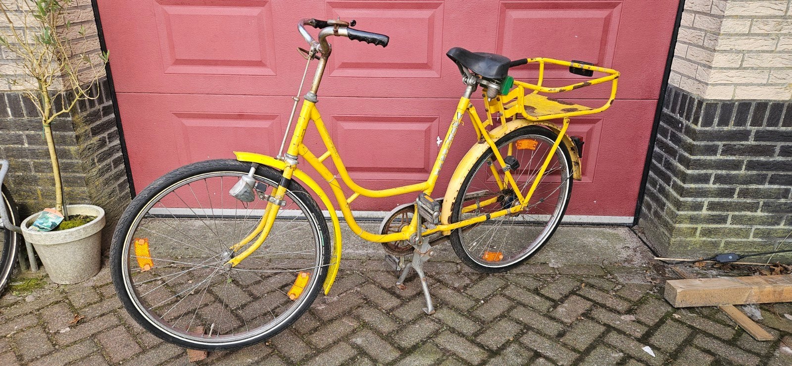T.e.a.b. Nostalgische Duitse Postfiets - Gele Retro Fiets, Ophalen