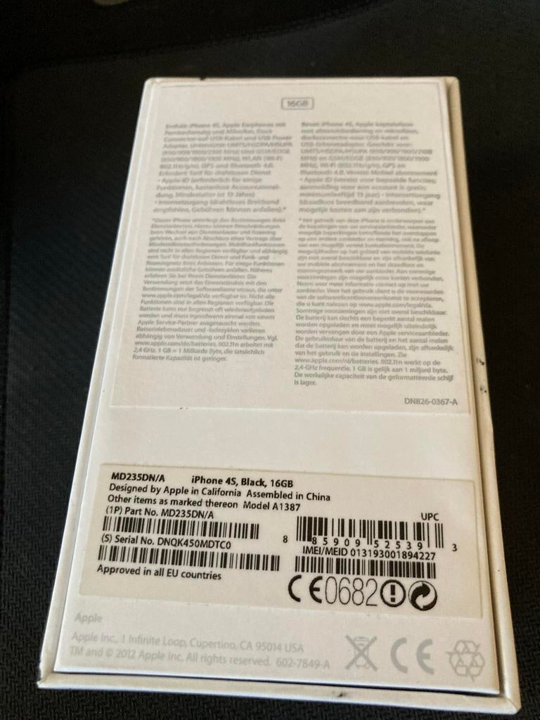Apple iPhone 4S Zwart 16GB - Gebruikt, onbeschadigd, Telecommunicatie, Mobiele telefoons | Apple iPhone, 16 GB, Zwart, Ophalen of Verzenden
