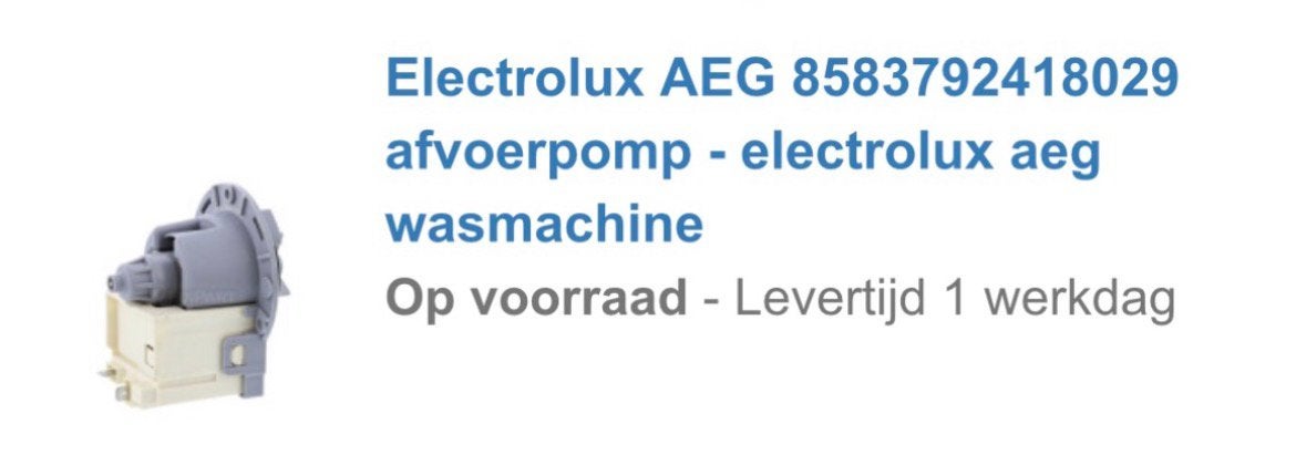 Afvoerpomp electrolux/AEG, Witgoed en Apparatuur, Onderdelen en Toebehoren, Ophalen of Verzenden, Nieuw
