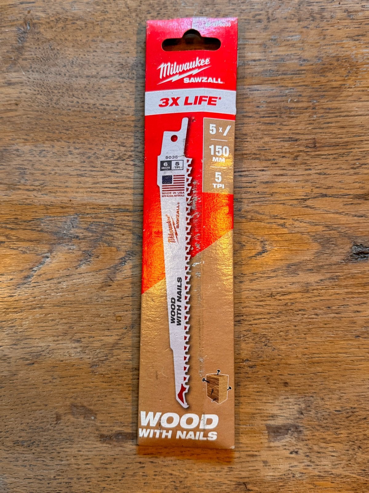 Milwaukee SAWZALL Reciprozaagblad 150mm Hout met Spijkers, Ophalen of Verzenden, Nieuw, Reciprozaag
