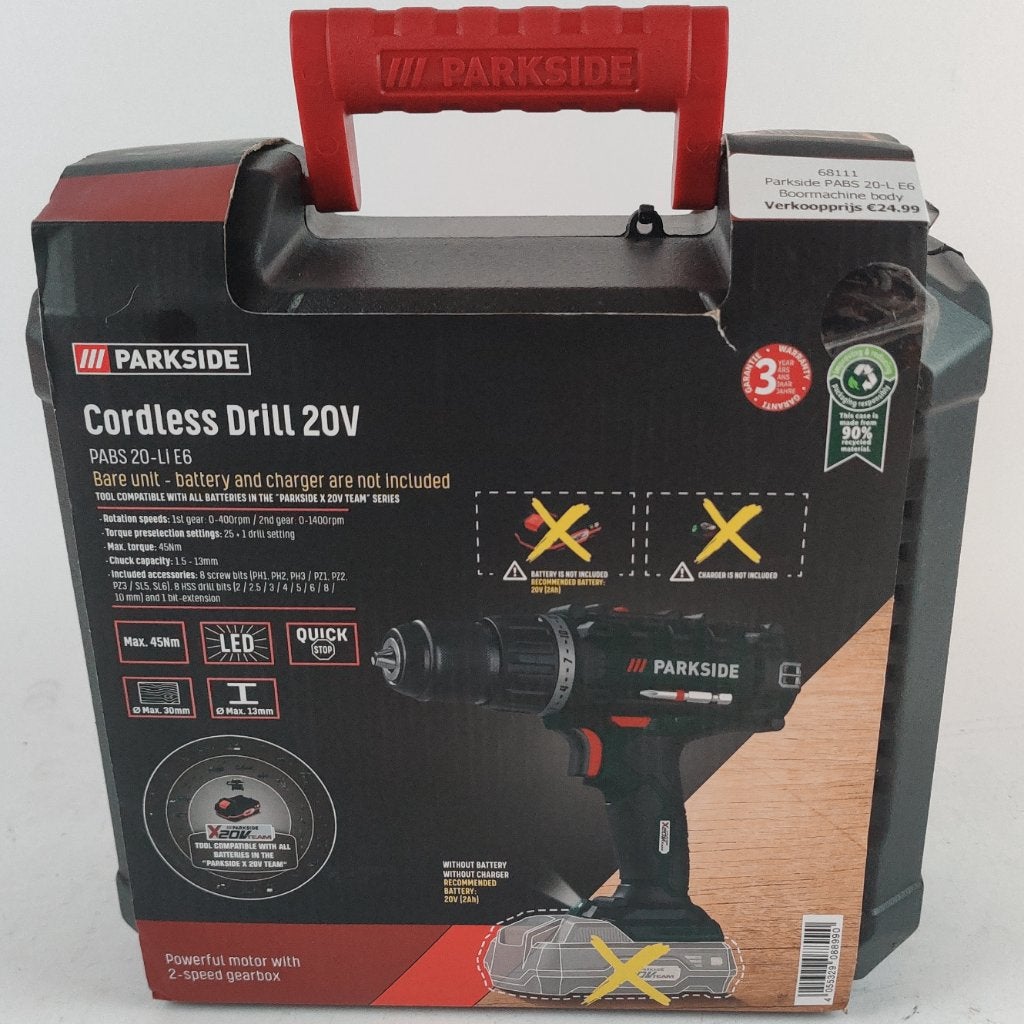 Parkside PABS 20-Li E6 boormachine body || NIEUW || €24.99!!, Nieuw, Ophalen of Verzenden, X, X