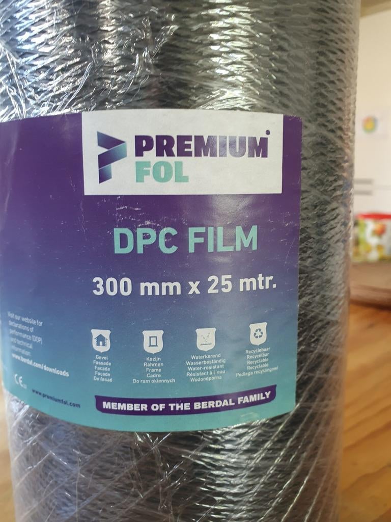 Premium Fol DPC Folie - 300mm x 25mtr - Dakleer, Doe-het-zelf en Verbouw, Dakpannen en Dakbedekking, Kunststof, Zwart, Nieuw, Dakleer