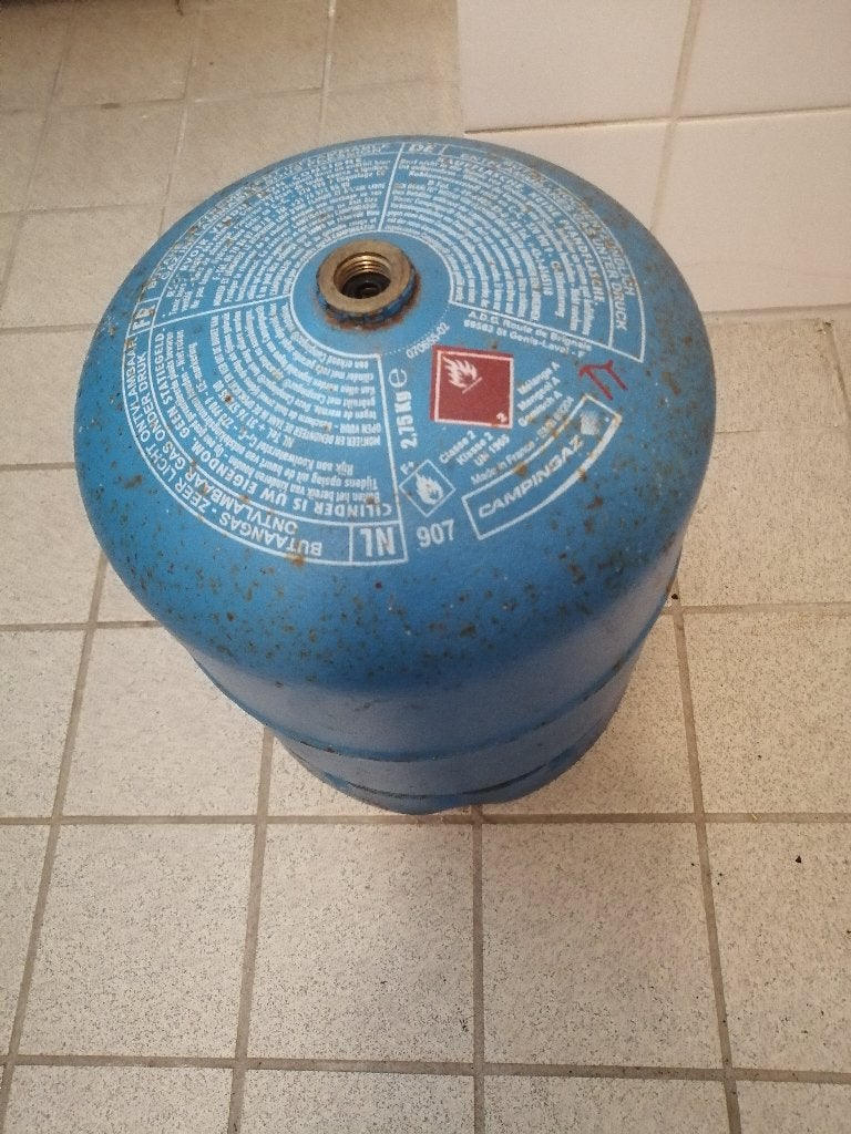 Campinggaz 907 – 1.6 kg gas- half vol, Ophalen, Gebruikt
