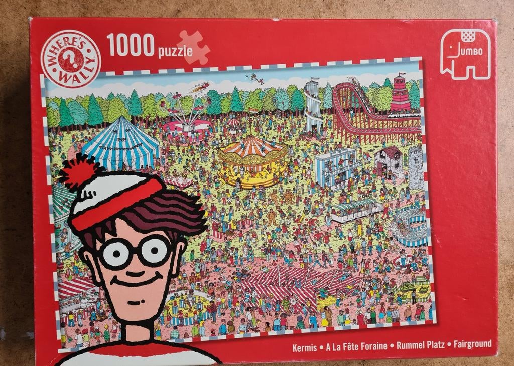 Jumbo puzzel:  Where's Wally :  Kermis, Ophalen of Verzenden, 500 t/m 1500 stukjes, Zo goed als nieuw