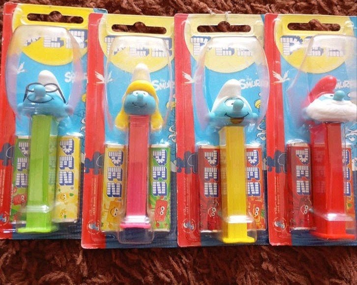 Set van 4 Smurfen PEZ dispensers, nieuw in verpakking, Ophalen of Verzenden, Nieuw