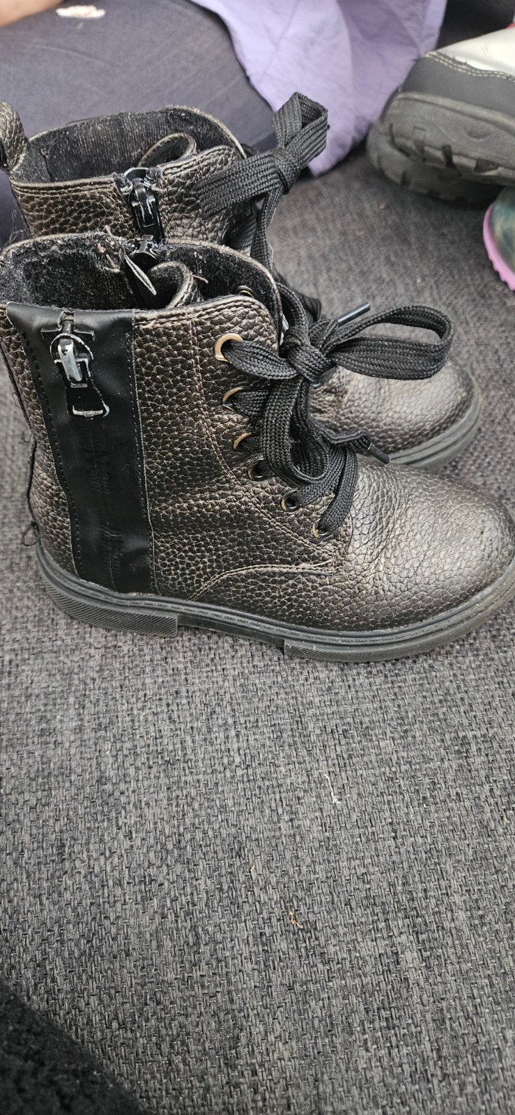 Stoere kinderboots maat 27 met rits en veters, Ophalen of Verzenden, Gebruikt, Onbekend, Jongen of Meisje