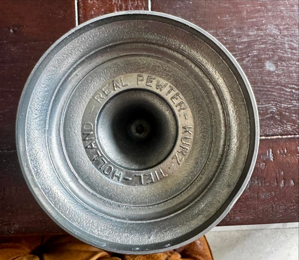 Antieke tinnen kandelaar - Real Pewter Holland, Ophalen of Verzenden