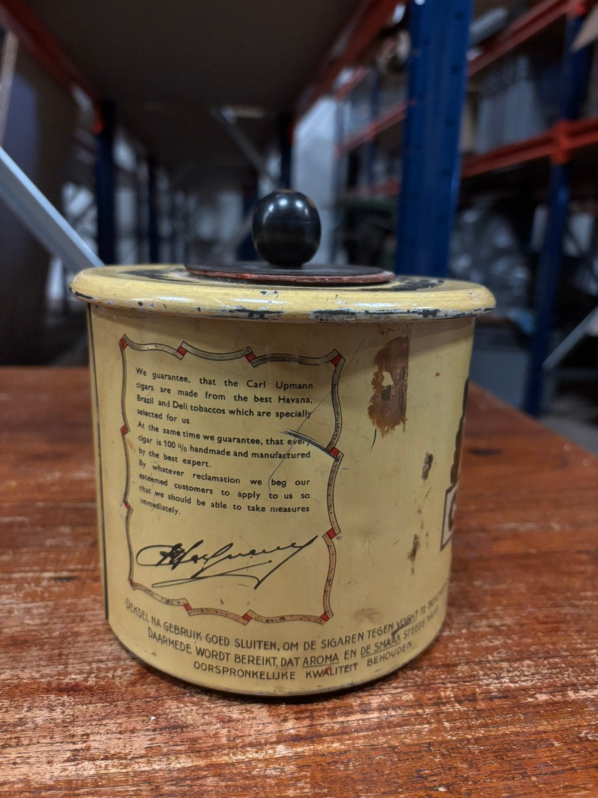 Oude Carl Upmann sigarenbus – vintage reclameblik, Verzamelen, Ophalen of Verzenden, Zo goed als nieuw, Overige