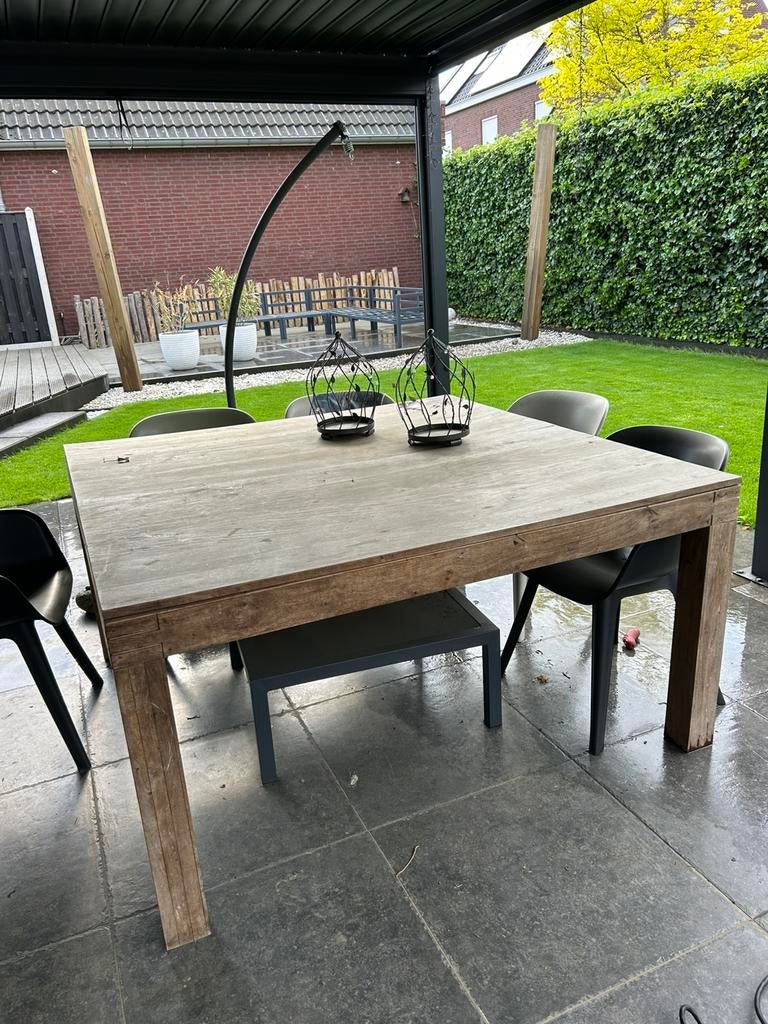 Gratis afhalen.Teakhouten tafel, Tuin en Terras, Ophalen, Gebruikt, Rechthoekig, Teakhout