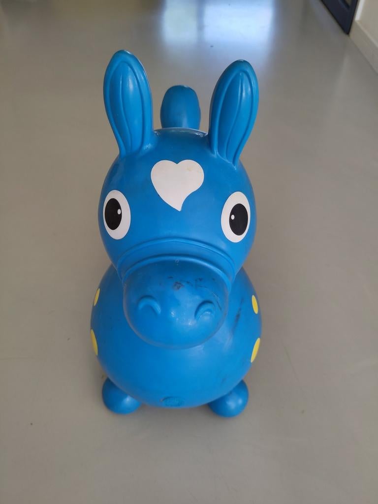 Rody springpaard blauw met gele stippen, Ophalen, Gebruikt, Jongen of Meisje