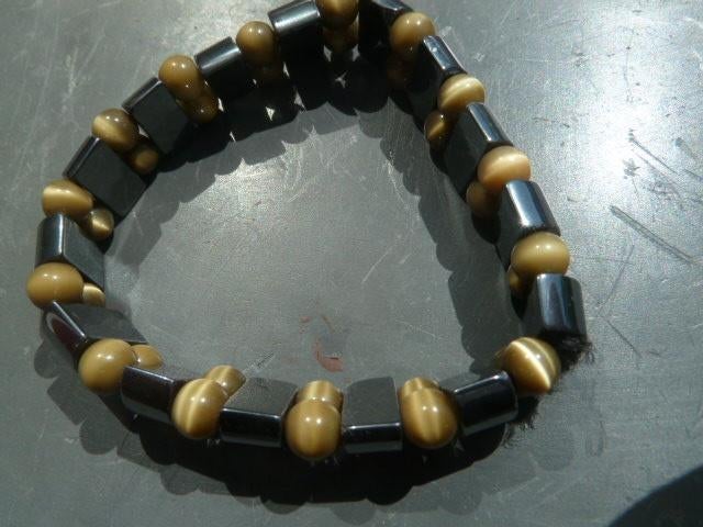 Armband Hematiet met katteoog (02), Ophalen of Verzenden, Nieuw