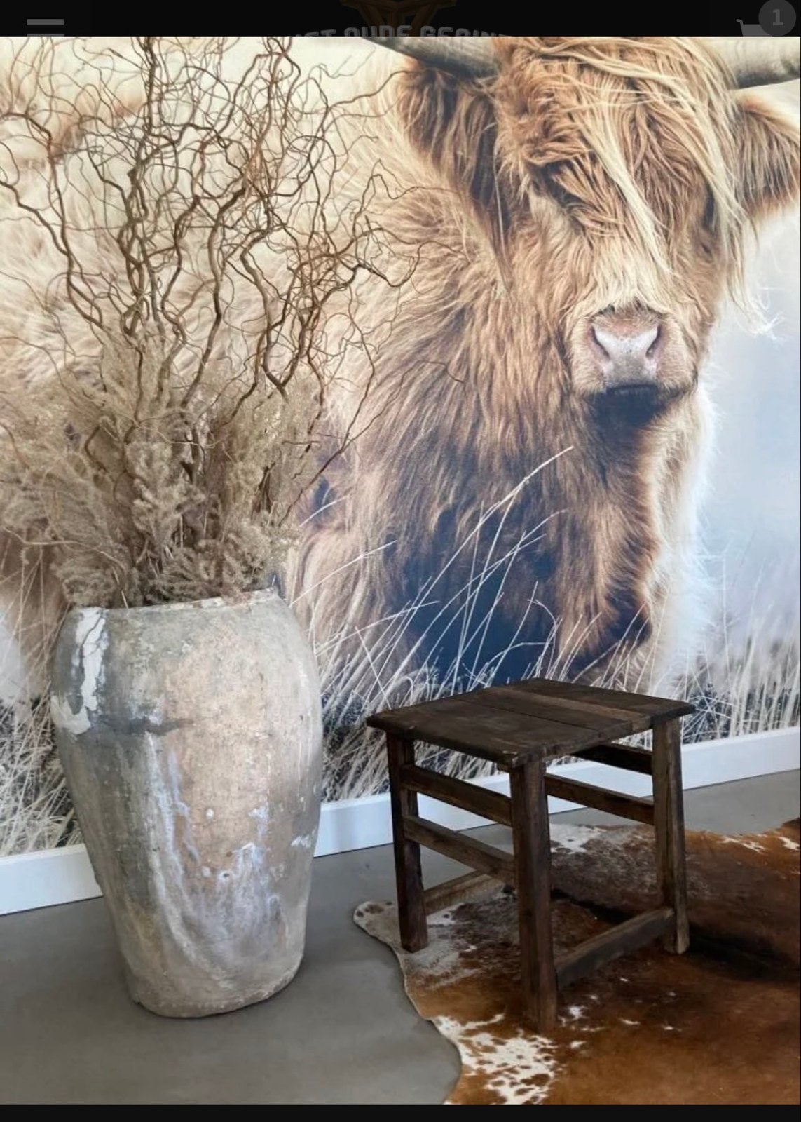 Brocante houten kruk - 45x40x45 cm, Ophalen, Gebruikt, Hout