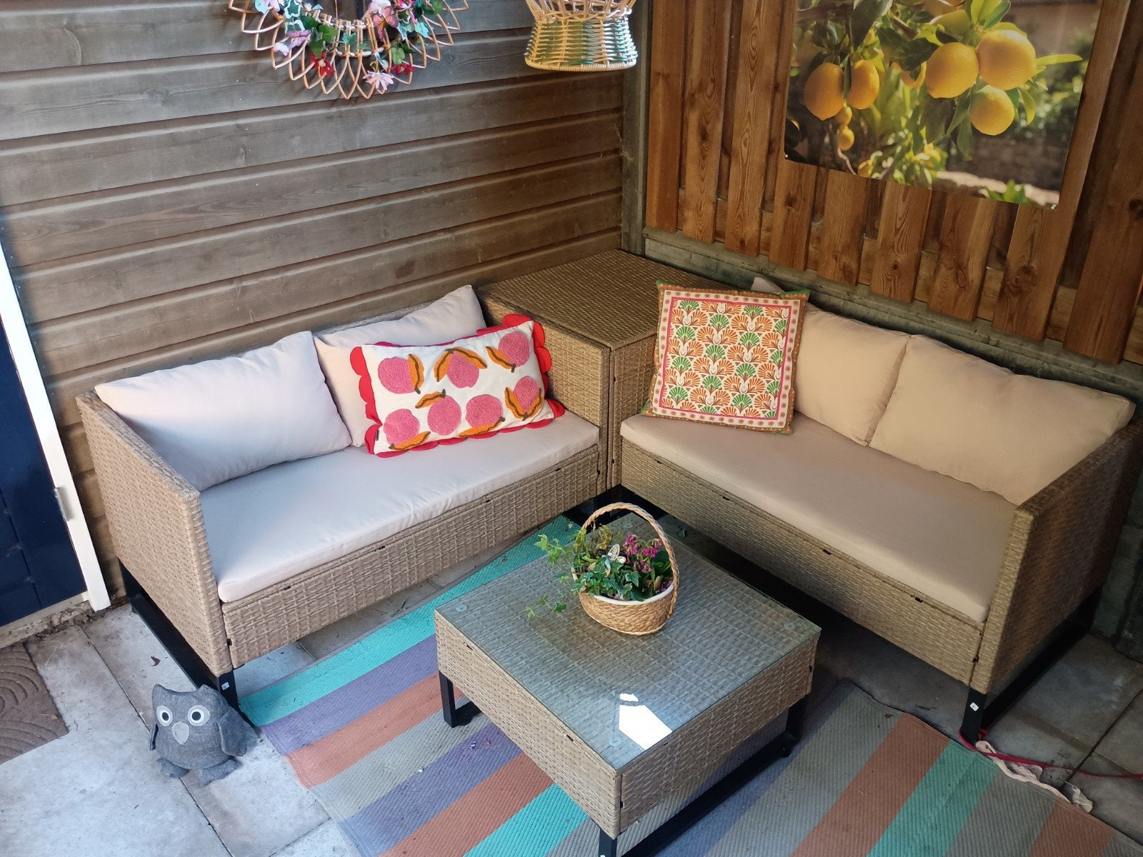 Zo goed als nieuwe loungeset, Tuin en Terras, Ophalen, 4 zitplaatsen, Bank, Zo goed als nieuw
