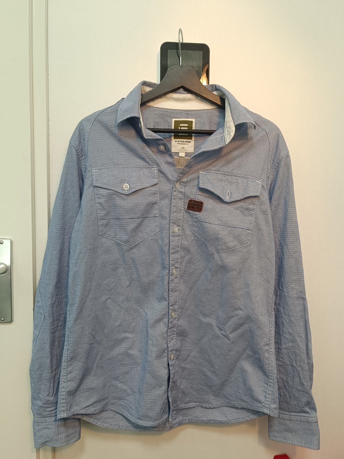 G-Star Raw Cargo Line overhemd - Maat L, Kleding | Heren, G-Star Raw, Blauw, Ophalen of Verzenden, Zo goed als nieuw