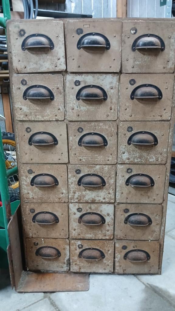 Vintage metalen ladekast., Ophalen, 25 tot 50 cm, Minder dan 50 cm, Minder dan 100 cm