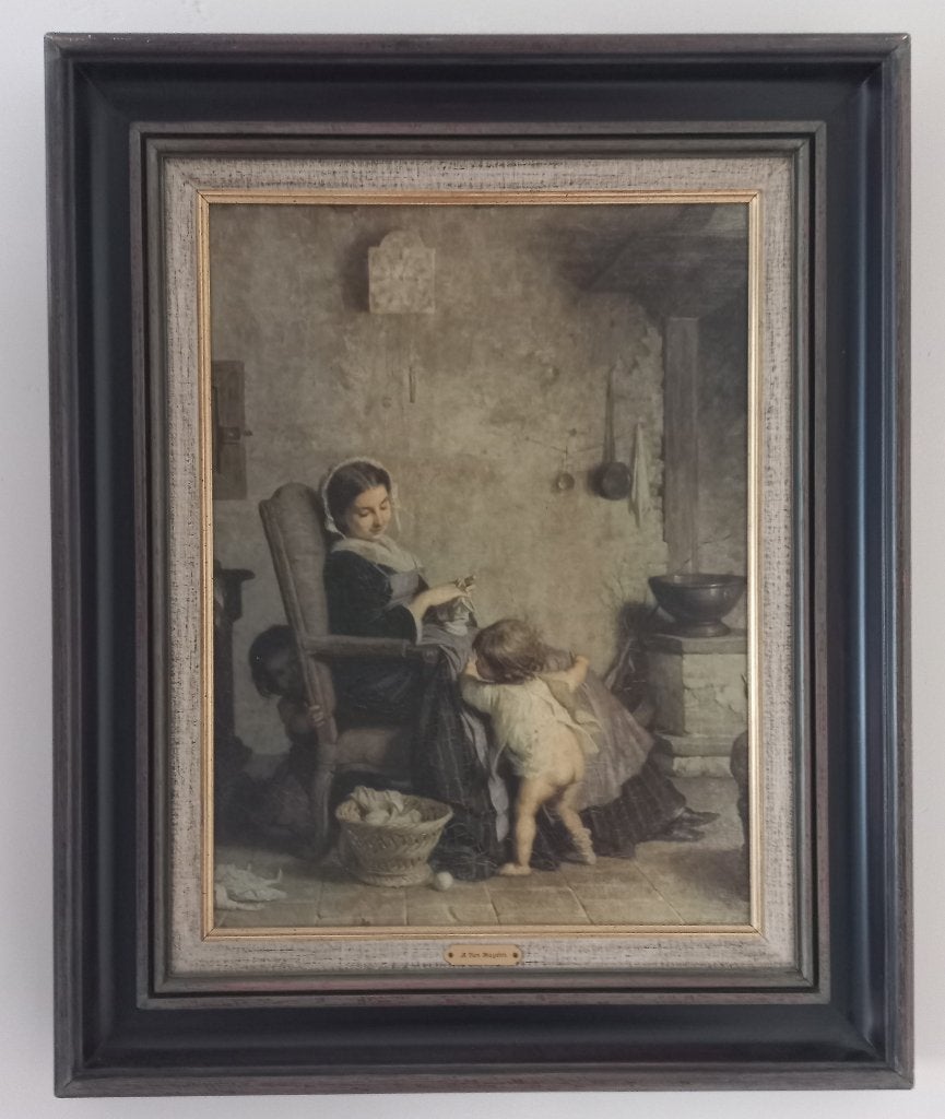 Vinted : Schilder : A. van Muijden "verstoppertje spelen", Antiek en Kunst, Nederlandse school, Doek, Portret of Personen, Overige technieken
