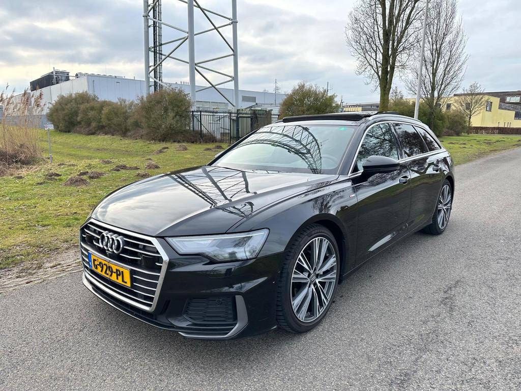 Audi A6 40 TDI Auto Pano Line assist ACC Trekhaak S-Line, Gebruikt, Euro 6, 2000 kg, Zwart