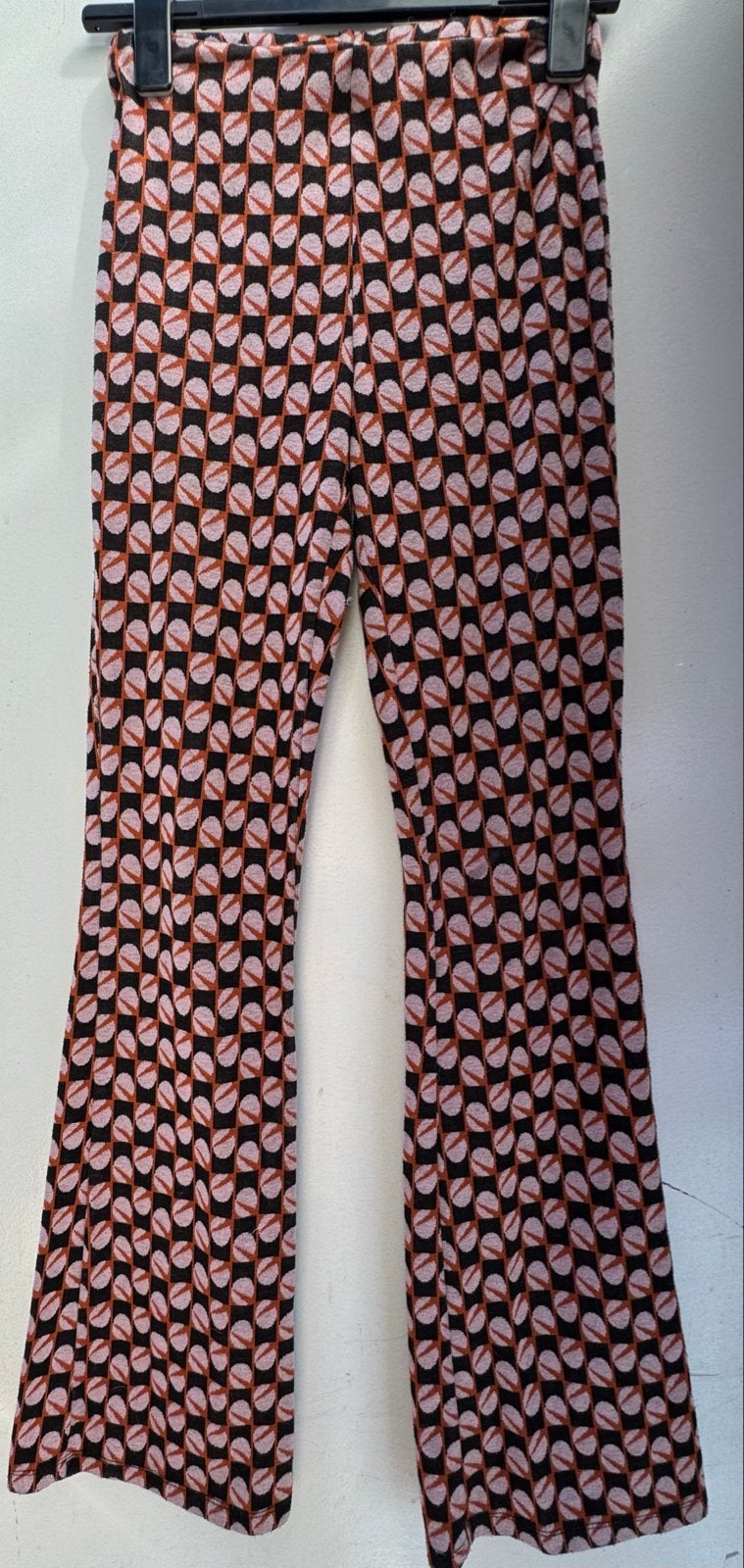 Zara flared broek met retro print - Maat S, Kleding | Dames, Meerkleurig, Ophalen of Verzenden, Zo goed als nieuw, Maat 36 (S)